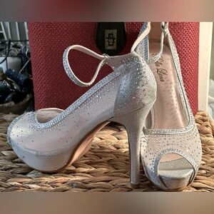 Beautiful studded crystal heels
